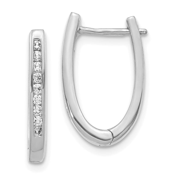 14K White Gold Hinged Hoop Earrings with 1/4 Carat Lab-Grown Diamonds - Style GR1-1002976