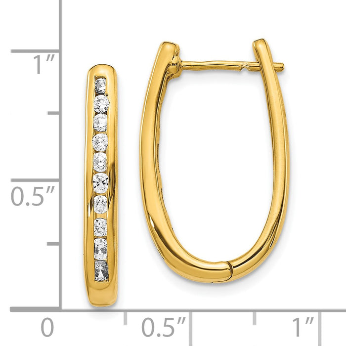 Buy Stylish 10K Gold Diamond Oval Hinged Hoop Earrings - Luxury Value Design-4