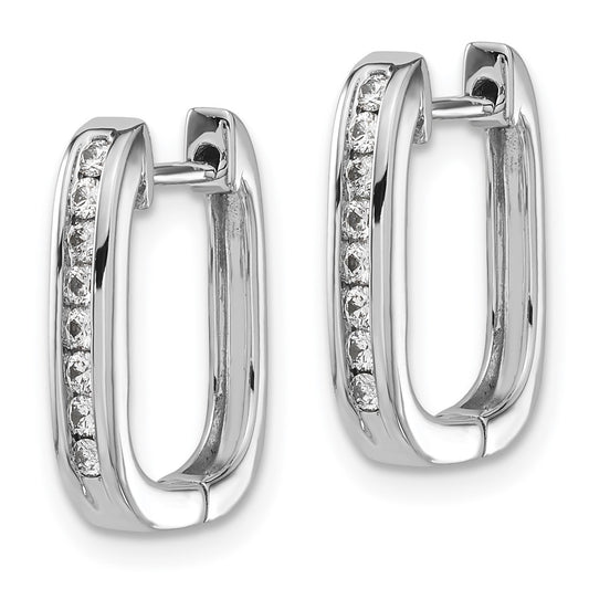 Buy Stylish 14K White Gold Diamond-Studded Hinged Hoop Earrings - Value!
