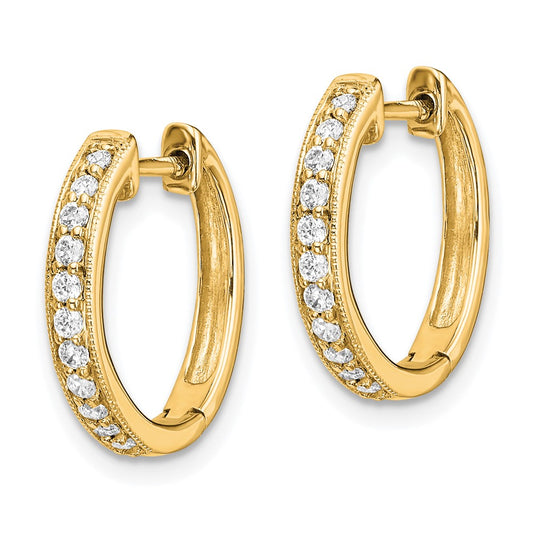Shop Exclusive 10K Gold Diamond-Accented Hinged Hoop Earrings - Stylish Value!