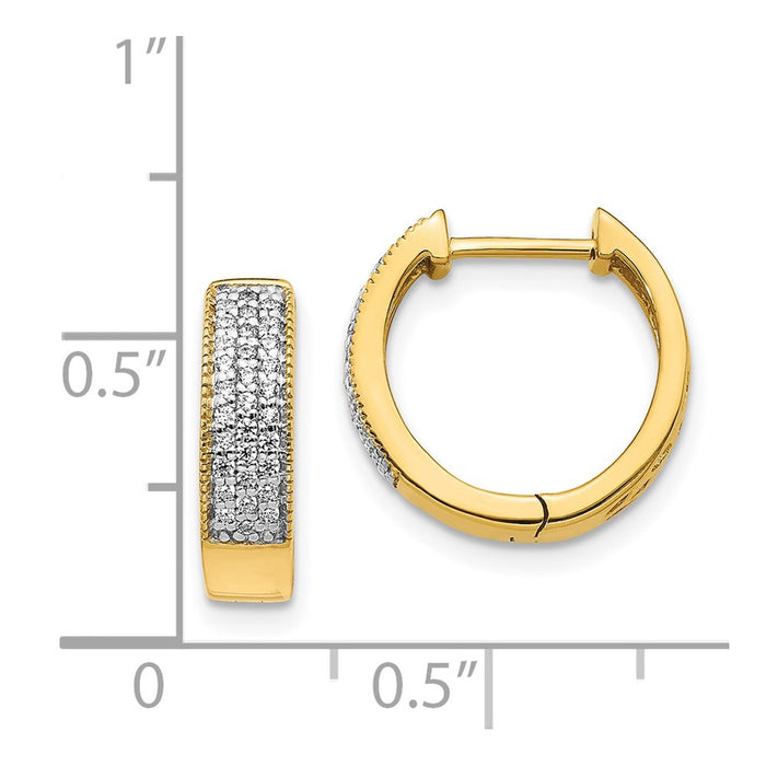 Buy Stylish 14K Gold Diamond-Accented Hinged Hoop Earrings | 1.5" Luxury Design-4