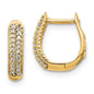 Buy Stylish 14K Gold Polished Diamond-Studded Hinged Hoop Earrings - 1.2