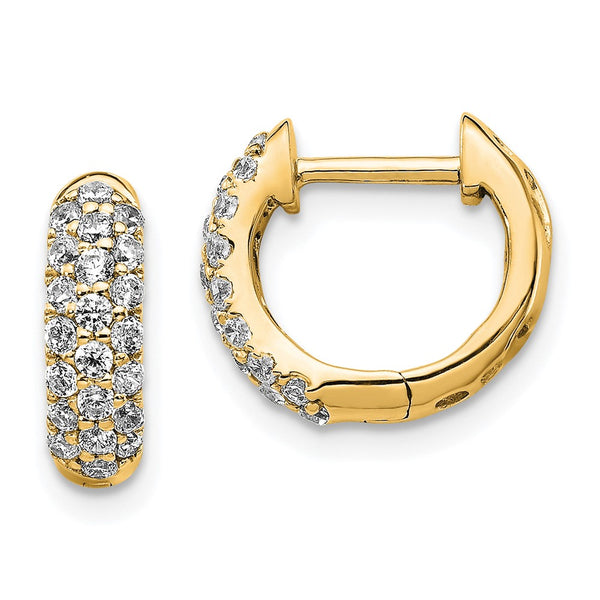 10K Gold Diamond-Accented Hinged Hoop Earrings - Style GR1-1016773
