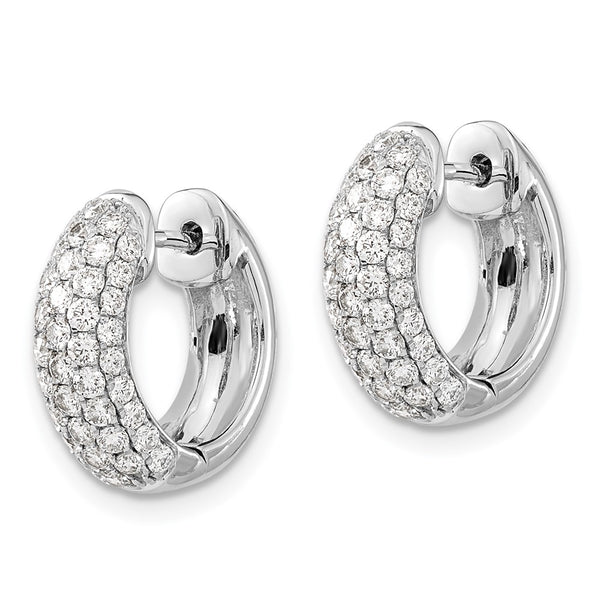 14K White Gold Diamond-Accented Hoop Earrings - Style GR1-1021153