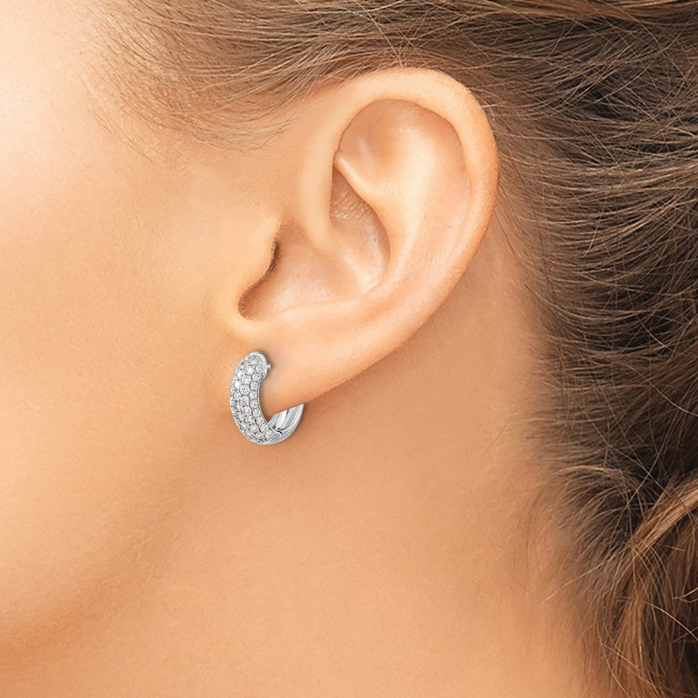 Exclusive 14K White Gold 1.2 Carat Lab-Grown Diamond Hoop Earrings