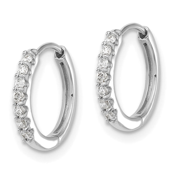 10K White Gold Diamond-Accented Hinged Hoop Earrings, 1.5" - Style GR1-1016785