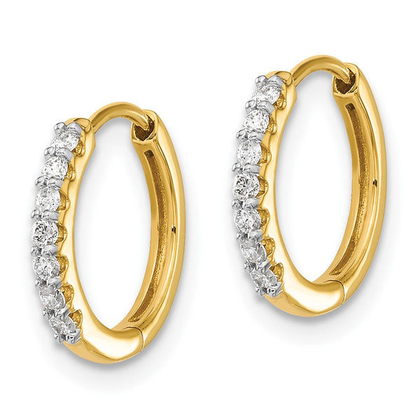 10K Gold Diamond-Accented Hinged Hoop Earrings - Style GR1-1016793