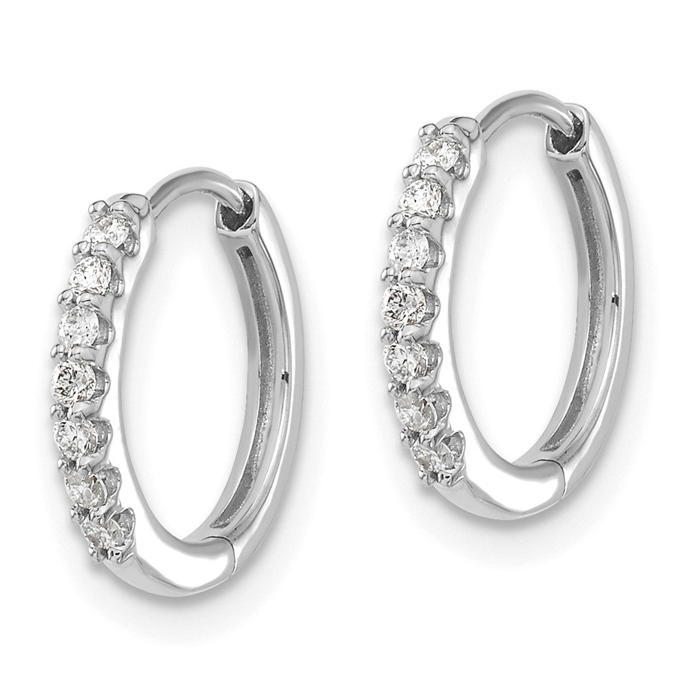 Buy 14K White Gold Hinged Hoop Earrings with Diamonds - Stylish and Affordable!