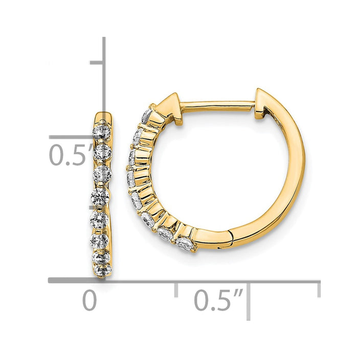 High-Quality 14K Gold Diamond-Accented Hinged Hoop Earrings - Stylish Value-4