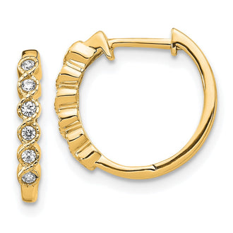 Designer 10K Gold Diamond-Accented Hinged Hoop Earrings - Stylish Value