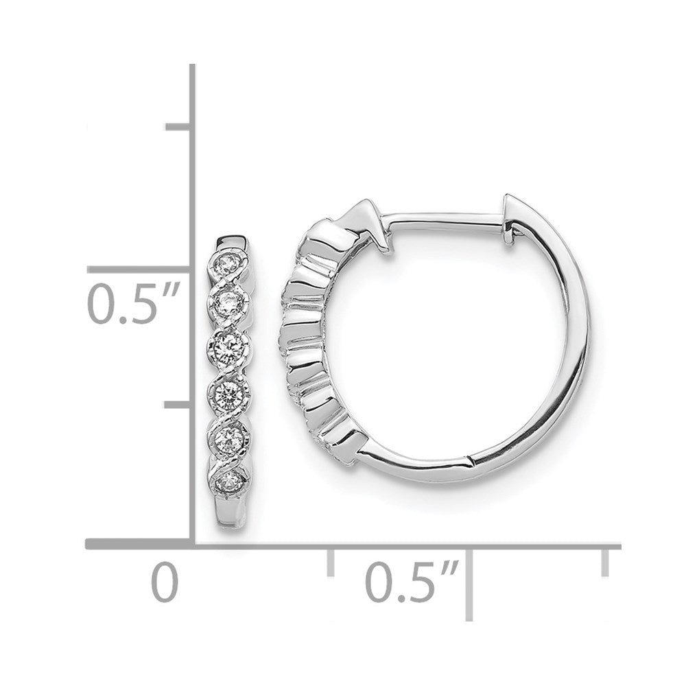 Shop 14K White Gold Diamond-Accented Hinged Hoop Earrings - Stylish Luxury Value