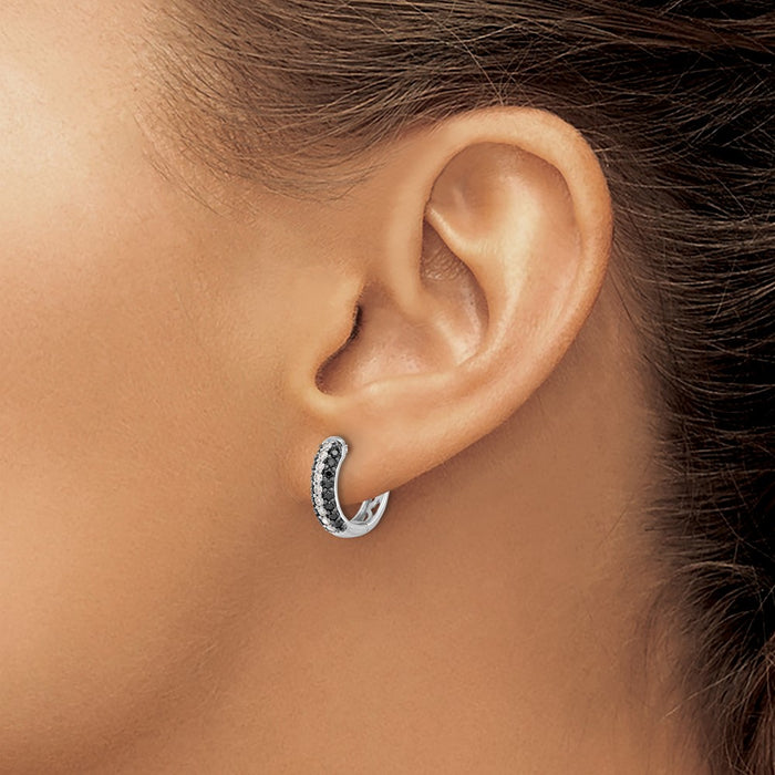 Buy Exclusive 10K White Gold Hinged Hoop Earrings with Diamonds - Stylish Value!-3