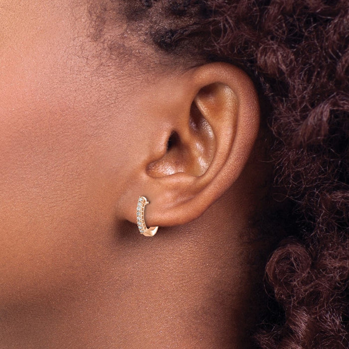 Buy Exclusive 14K Rose Gold Diamond Hinged Hoop Earrings - Stylish & Affordable-3