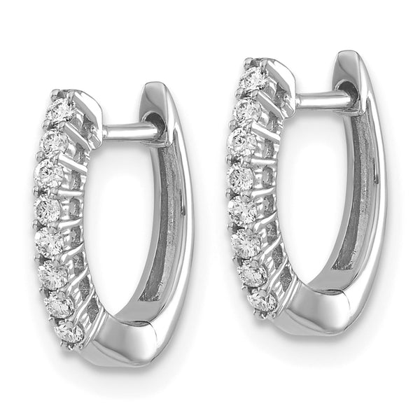 Polished Diamond Hinged Hoop Earrings in 14K White Gold - Style GR1-1016823