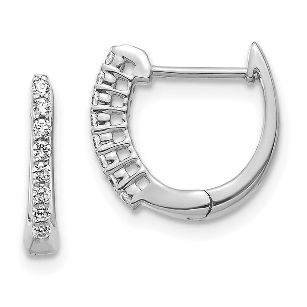 Polished Diamond Hinged Hoop Earrings in 14K White Gold - Style GR1-1016823