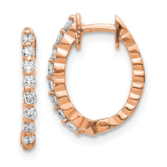 Shop Exclusive 14K Rose Gold AA Diamond Hinge Hoop Earrings | Stylish & Affordable
