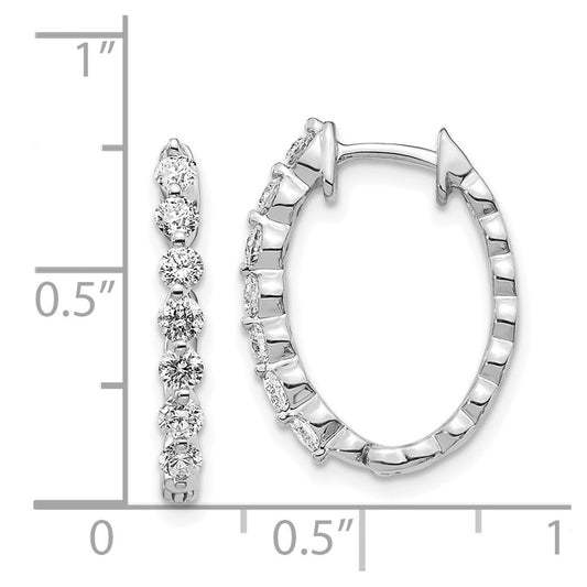 Buy Stylish 14K White Gold AA Diamond Hinge Hoop Earrings - Luxury Design