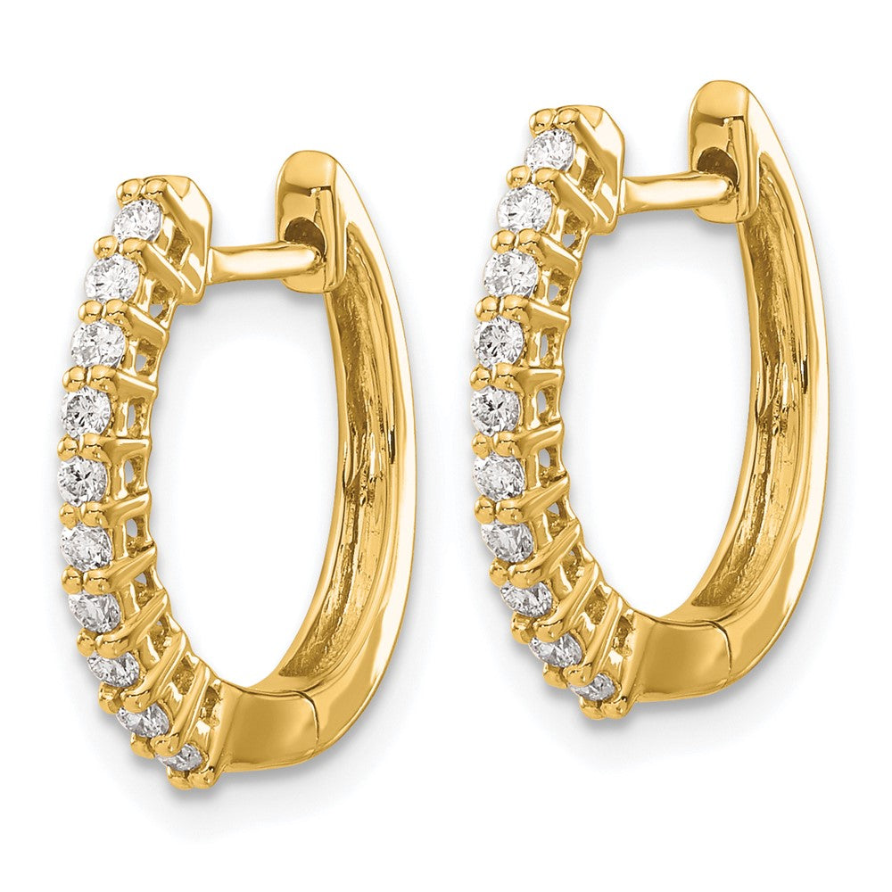 Shop Stylish 14K Gold Diamond-Accented Hinged Hoop Earrings - 20mm, 2g