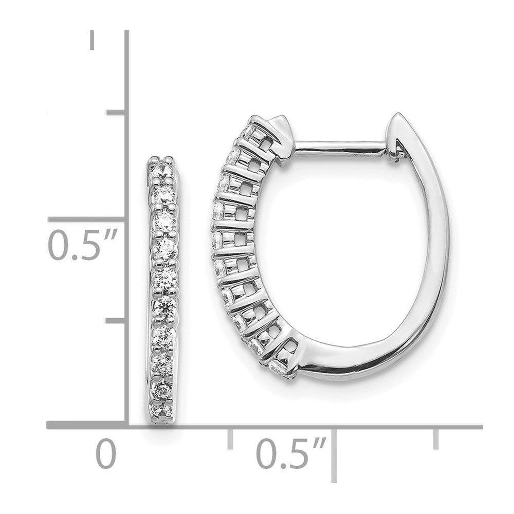 High-quality 14K White Gold Diamond-Accented Hinged Hoop Earrings | Stylish Value