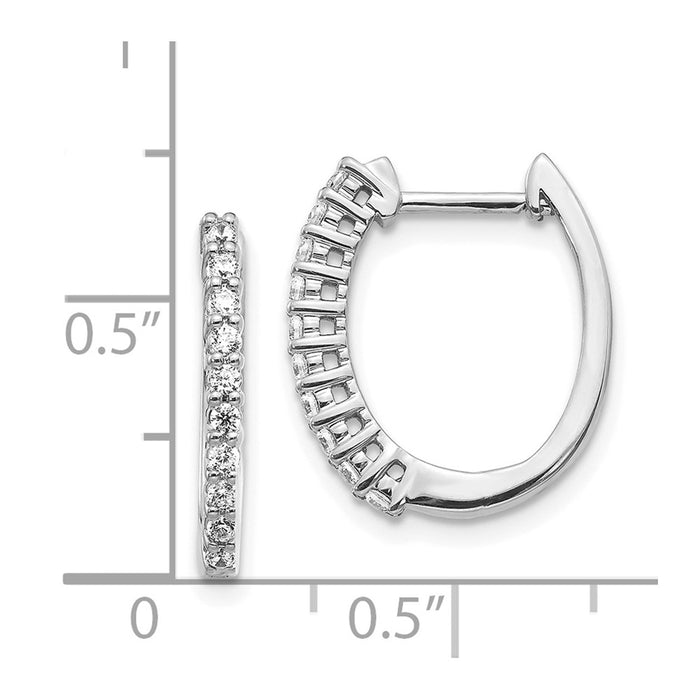 High-quality 14K White Gold Diamond-Accented Hinged Hoop Earrings | Stylish Value-4