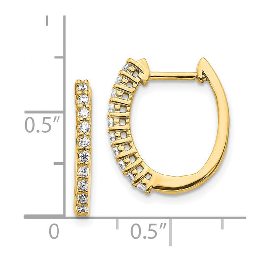 Shop Exclusive 14K Gold Diamond-Accented Hinged Hoop Earrings - Stylish Value!