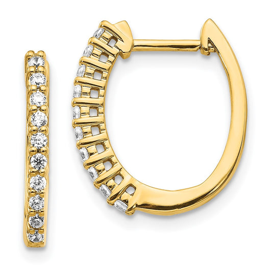 Shop Exclusive 14K Gold Diamond-Accented Hinged Hoop Earrings - Stylish Value!