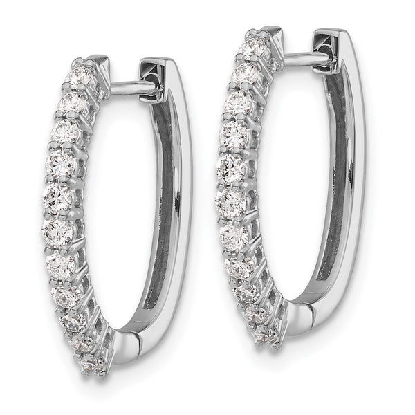 14K White Gold Hinged Hoop Earrings - 1/2 Carat Lab-Grown Diamond - Style GR1-1016848