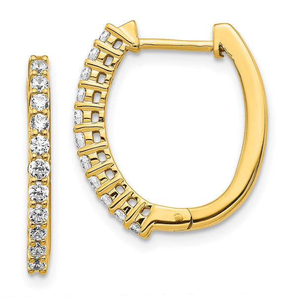 14K Gold Hinged Hoop Earrings with 1/2 Carat Lab-Grown Diamonds - Style GR1-1016860