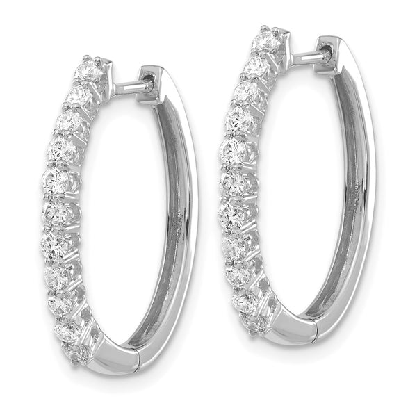 14K White Gold Hinged Hoop Earrings with 3/4 Carat Lab-Grown Diamonds - Style GR1-1003019