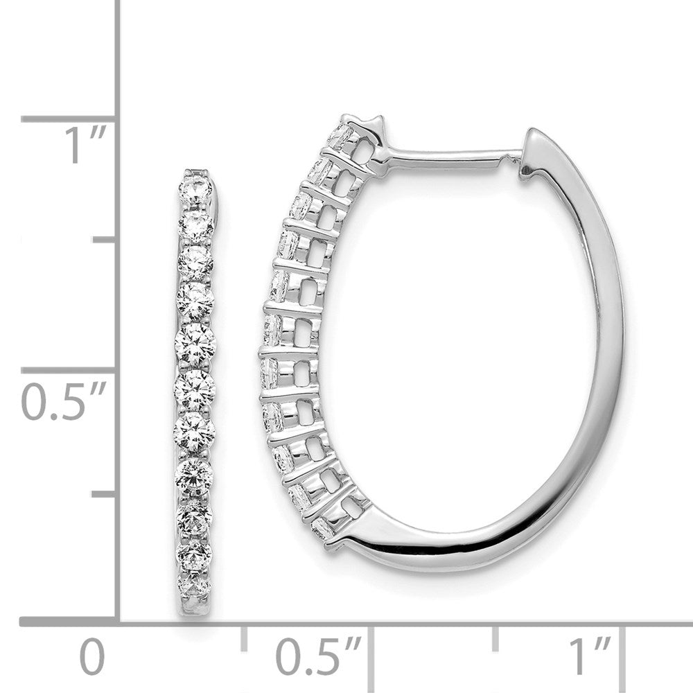 Shop Designer 14K White Gold Diamond-Accented Hinged Hoop Earrings - Stylish & Affordable!