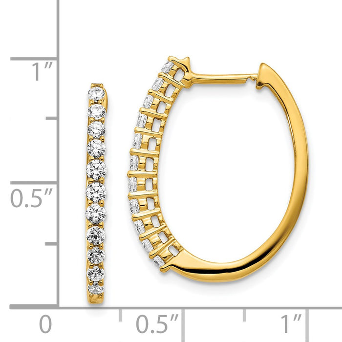 Shop Designer 14K Gold Diamond-Accented Hinged Hoop Earrings - Stylish & Affordable!-4