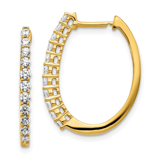 Shop Designer 14K Gold Diamond-Accented Hinged Hoop Earrings - Stylish & Affordable!