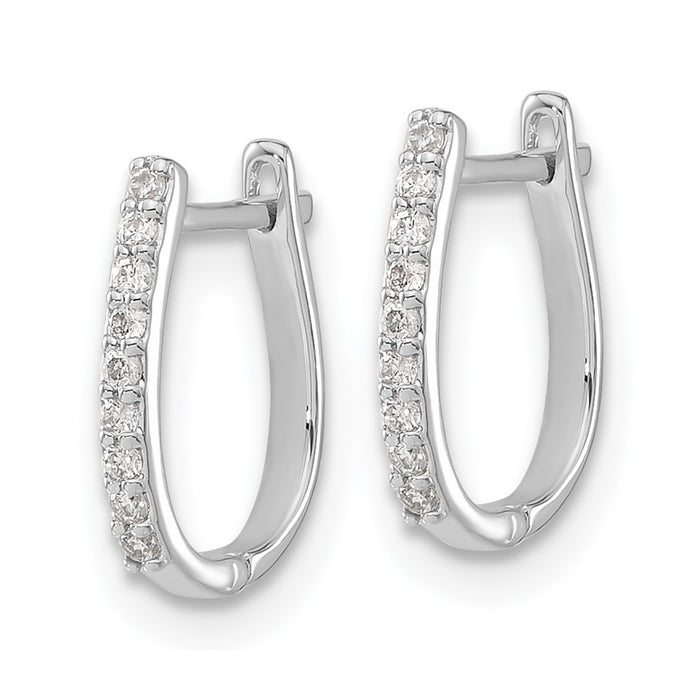 Buy Stylish 14K White Gold Diamond-Accented Hinged Hoop Earrings - 1.5"-2