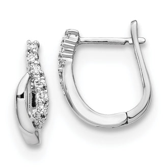 Exclusive 14K White Gold Diamond Hinge Earrings - Stylish & Affordable Luxury