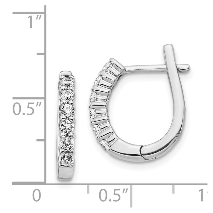 Buy Exclusive 14K White Gold Diamond-Accented Hoop Earrings, Stylish & Affordable-2