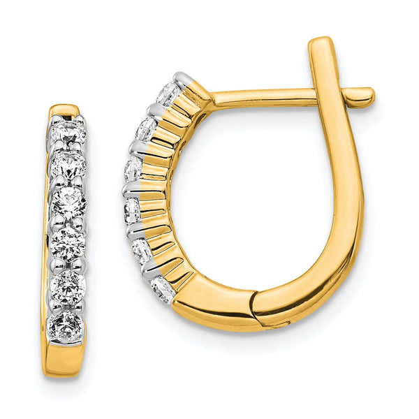 14K Gold Hinged Hoop Earrings with 1/2 Carat Lab-Grown Diamond - Style GR1-1003028