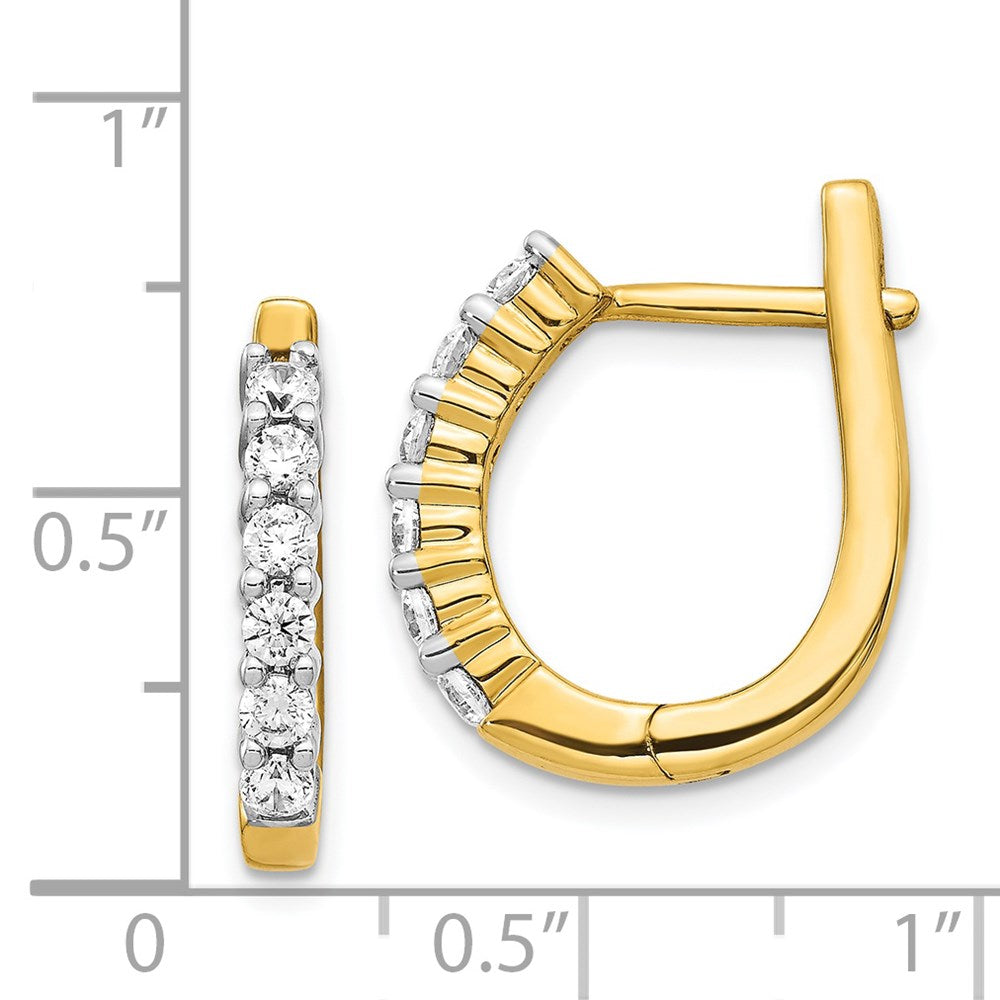 High-Quality 14K Gold Diamond-Accented Hinged Hoop Earrings - Stylish Value!