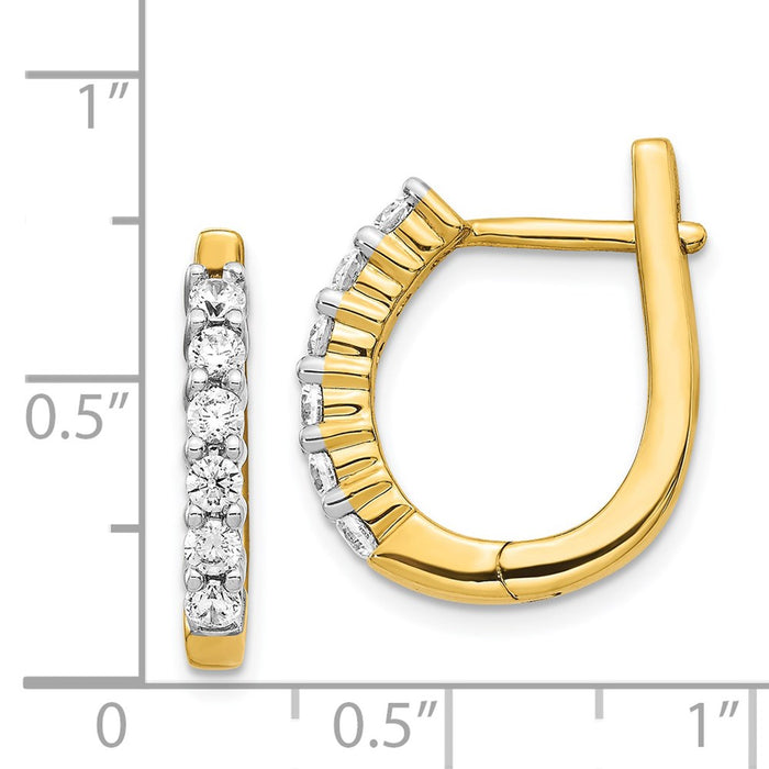 High-Quality 14K Gold Diamond-Accented Hinged Hoop Earrings - Stylish Value!-4