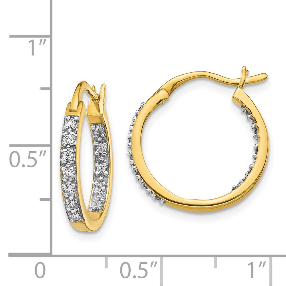 Buy Stylish 14K Gold Diamond Inside-Out Hoop Earrings | Luxury Value!