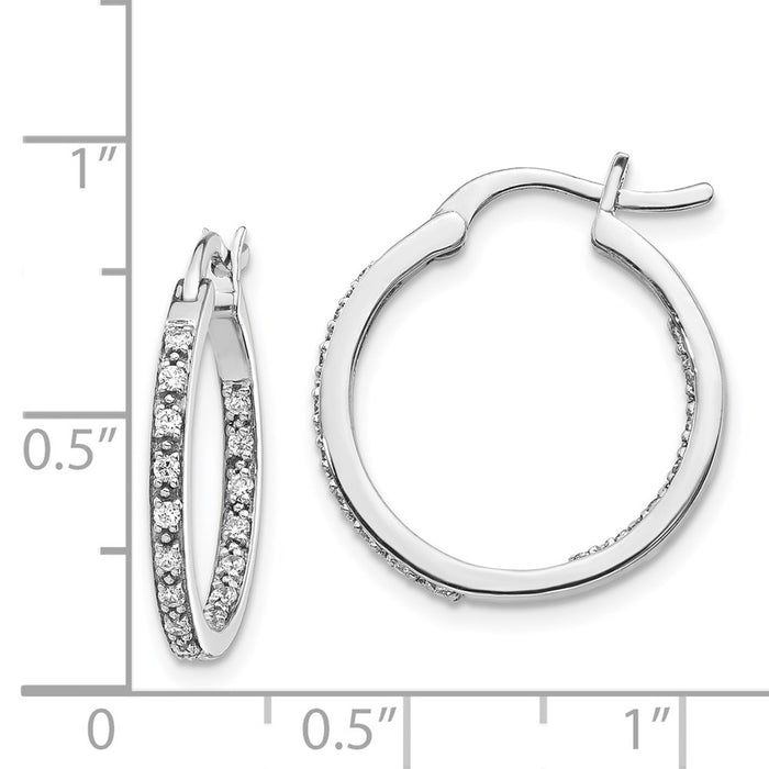 Buy Exclusive 14K White Gold Diamond Inside-Out Hoop Earrings - Stylish Luxury-4