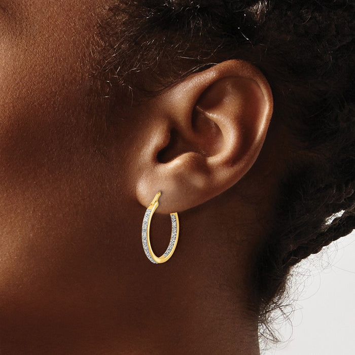 High-Quality 14K Gold Diamond Inside-Out Hoop Earrings | Stylish Value Deal-3