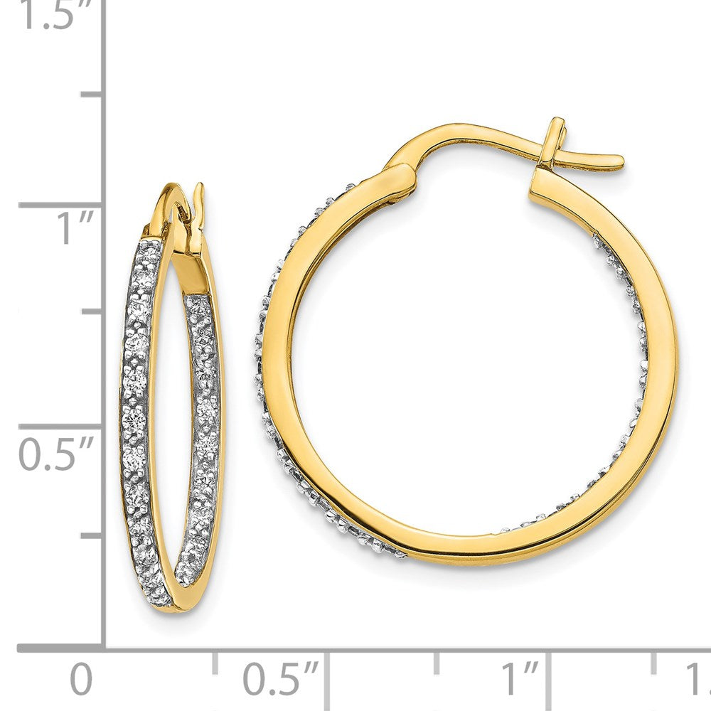 High-Quality 14K Gold Diamond Inside-Out Hoop Earrings - Stylish Luxury Value