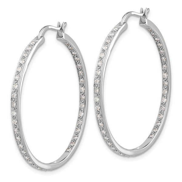 14K White Gold Diamond Inside-Out Hoop Earrings - Style GR1-1016903