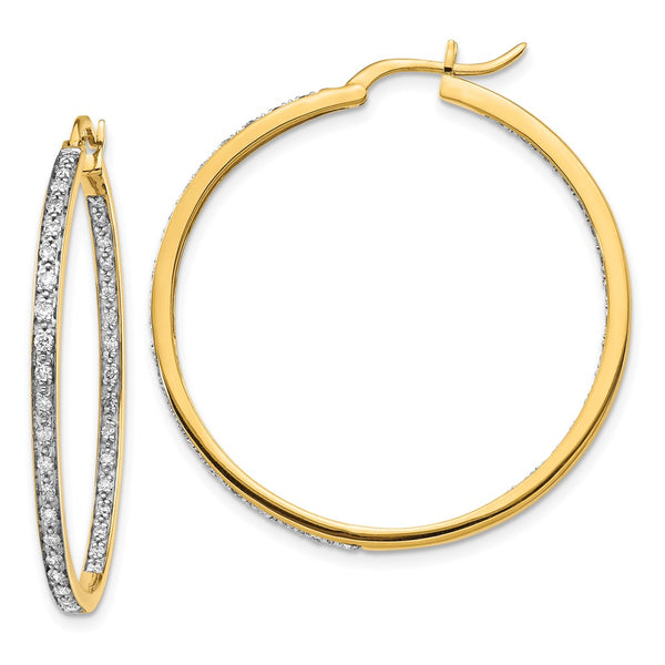 14K Gold Diamond Inside-Out Hoop Earrings - Style GR1-1016907