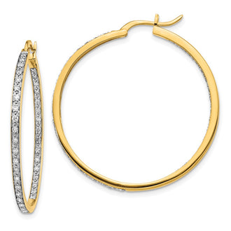 Exclusive 14K Gold Diamond Inside-Out Hoop Earrings - Stylish & Affordable Luxury
