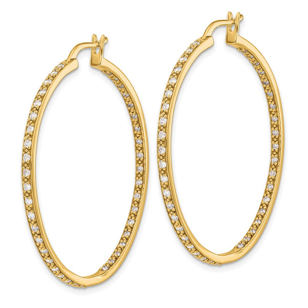 14K Gold 7/8 Carat Lab-Grown Diamond Hoop Earrings