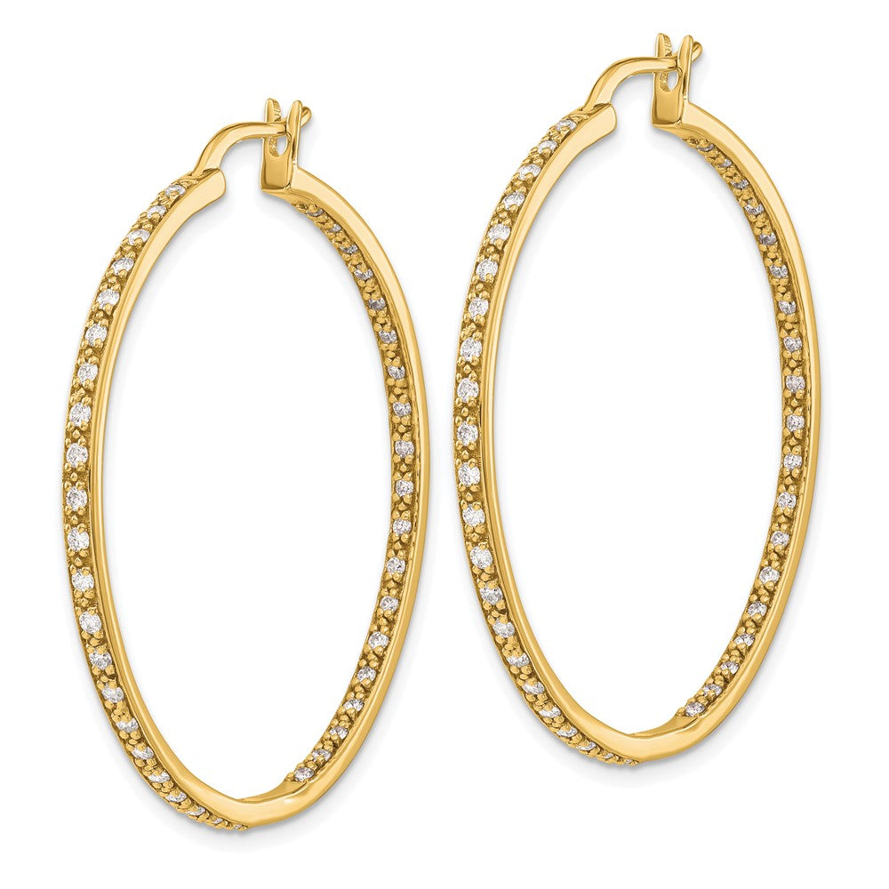 Shop Exclusive 14K Gold Diamond Inside-Out Hoop Earrings | Stylish Luxury Jewelry