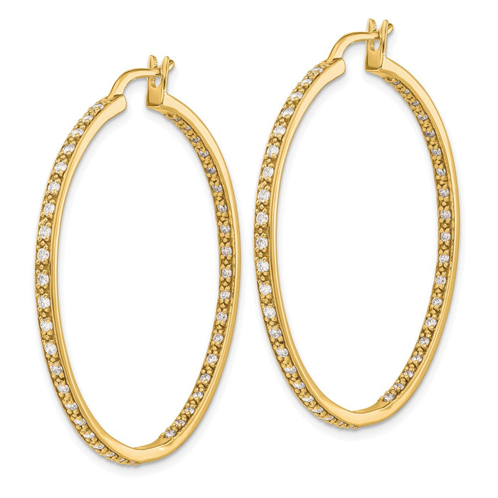 Shop Exclusive 14K Gold Diamond Inside-Out Hoop Earrings | Stylish Luxury Jewelry-2