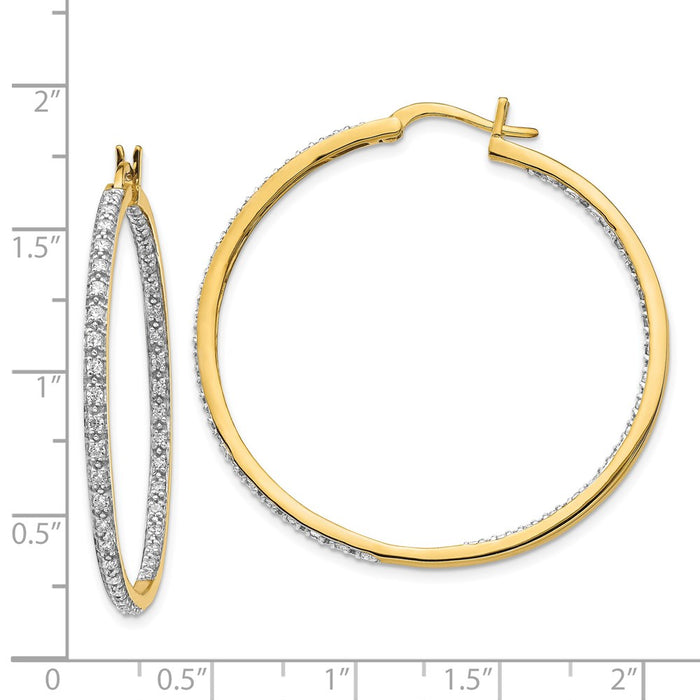 Shop Exclusive 14K Gold Diamond Inside-Out Hoop Earrings | Stylish Luxury Jewelry-4