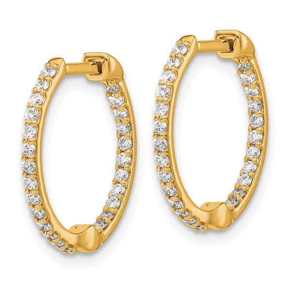 14K Gold Diamond Inside-Out Hinged Hoop Earrings - Style GR1-1003044